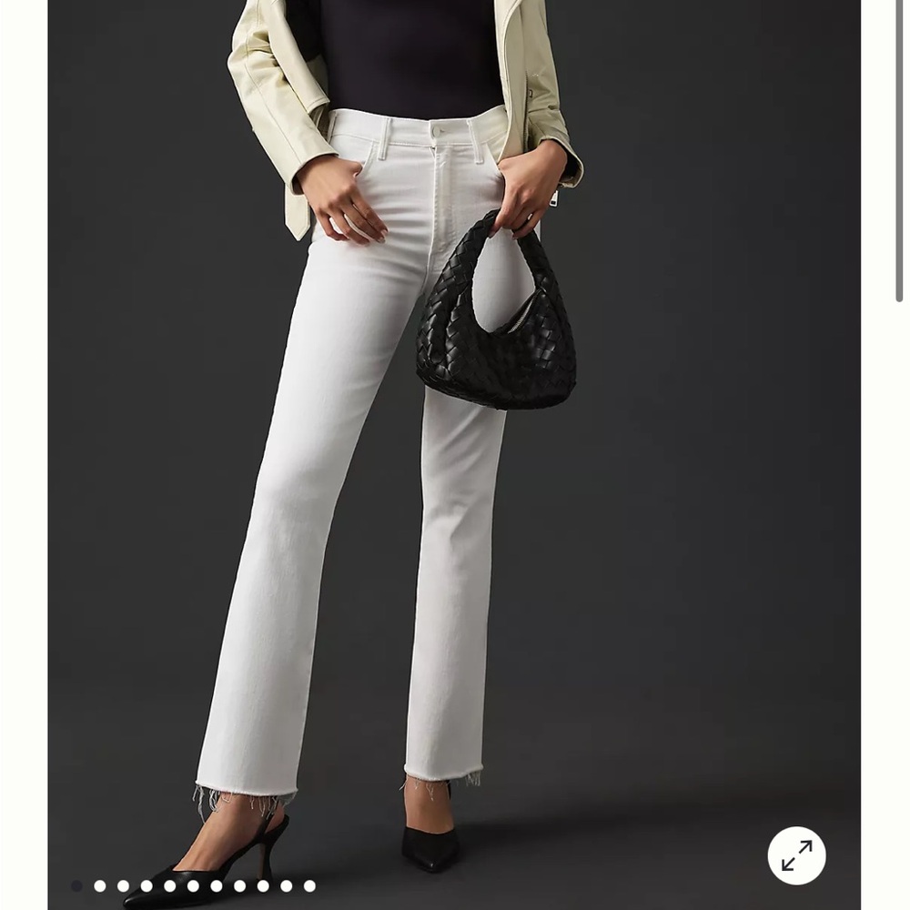 Mother Denim Hustler Ankle Fray Jeans in white